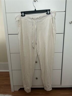Aerie Cream Jogger Pants with Drawstring Waist
